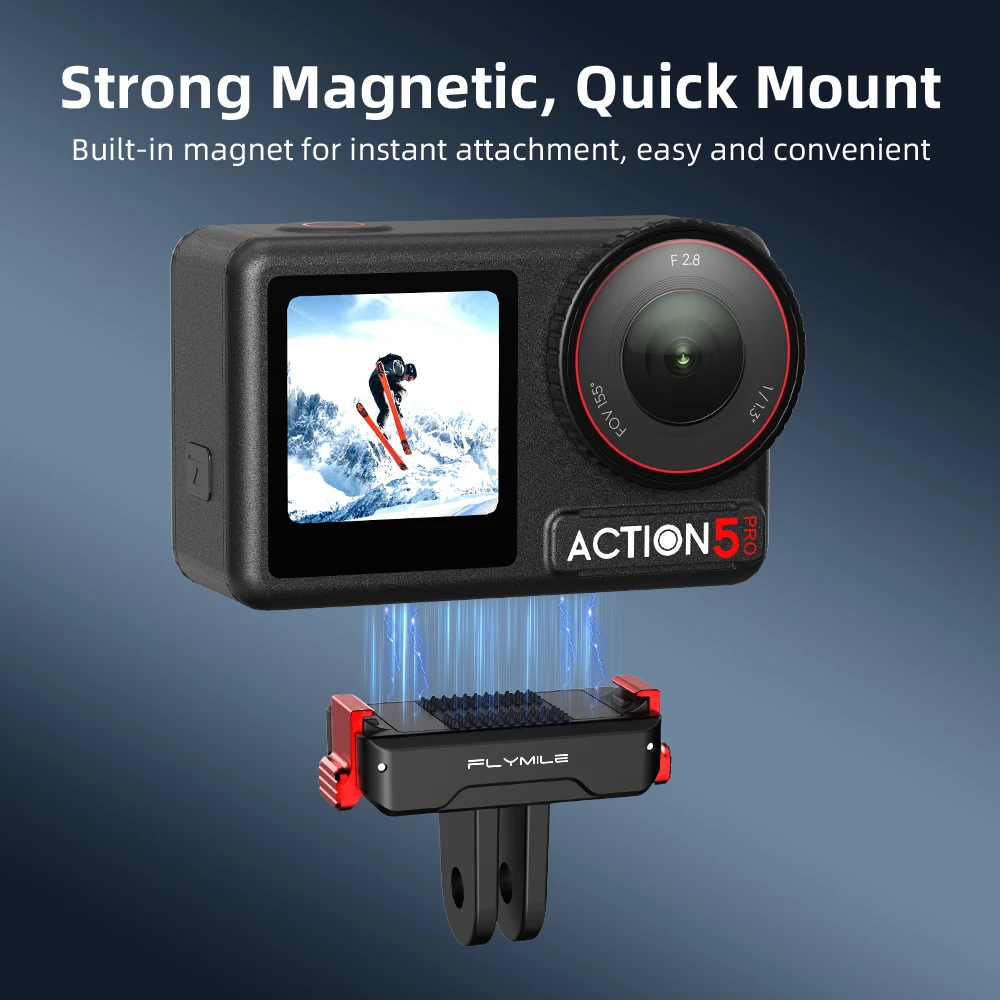 Adapter magnetyczny Flymile do DJI Action 5 Pro, szybkozłączka, uchwyt przedłużający do DJI OSMO Action 4, akcesoria — zdjęcie produktu 2