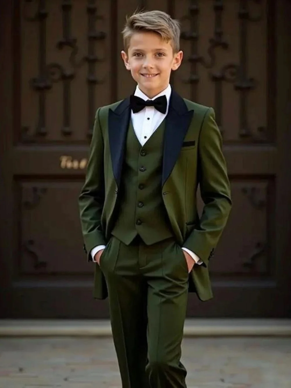 Fast Delivery Boys Homecoming Suit Set 3 Pieces 2-20T,Elegant Formal Kids Slit Fit Suits Banquet Party Wear,Plus Size Tuxedo