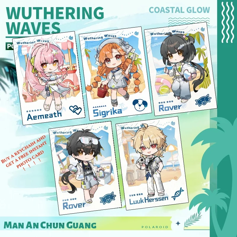 New Wuthering Waves Summer Festival Rover Aemeath Luuk Hcrsscn Keychain Cartoon Anime Pendant Keyring Backpack Jewelry Cute Gift