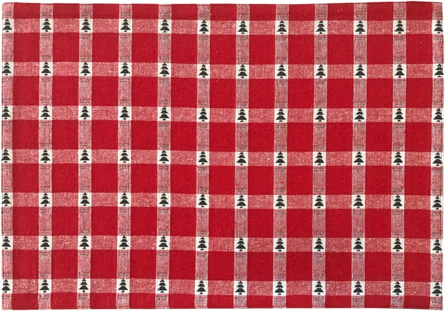 Little Christmas Trees Plaid Christmas Placemats Red and Green Country Tree Holiday Fabric Easy Care Set of 4 Placemats Print