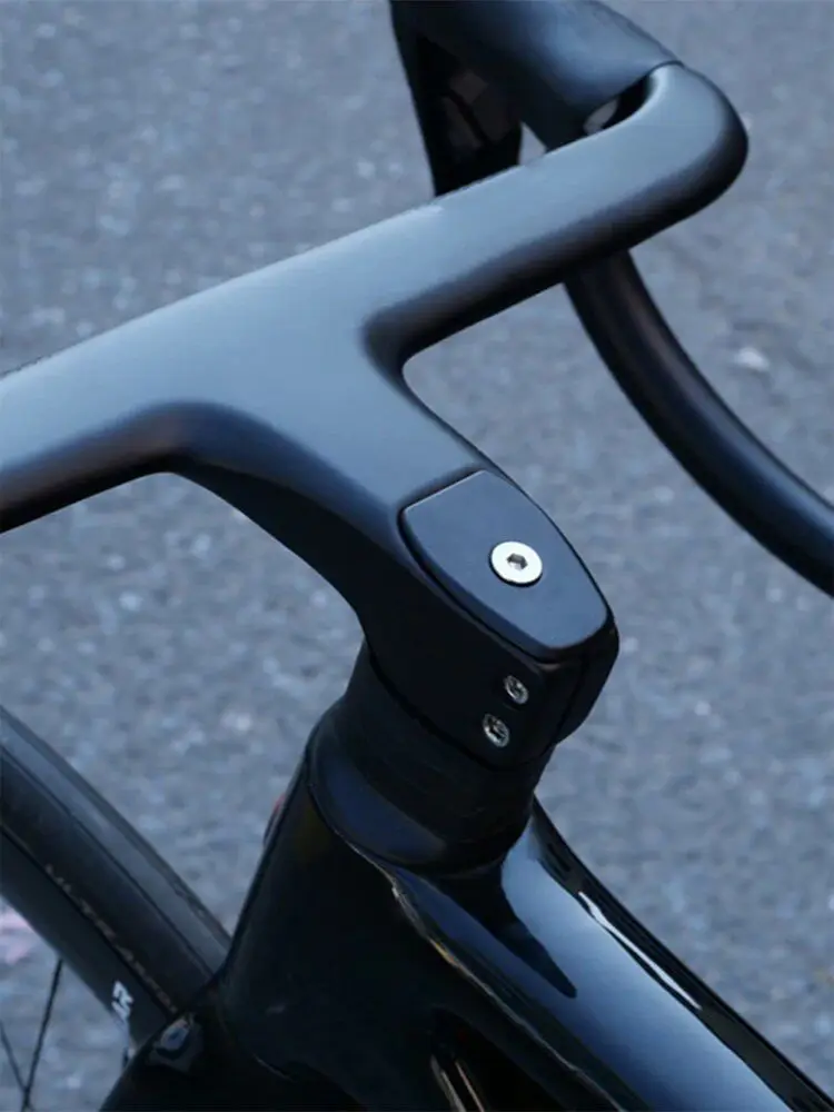 Kein Logo T1 Rennrad Vollcarbon-Innenkabel Integriertes Fahrradlenker-Cockpit für 360 mm-380 mm mit Halterungsabstandshaltern
