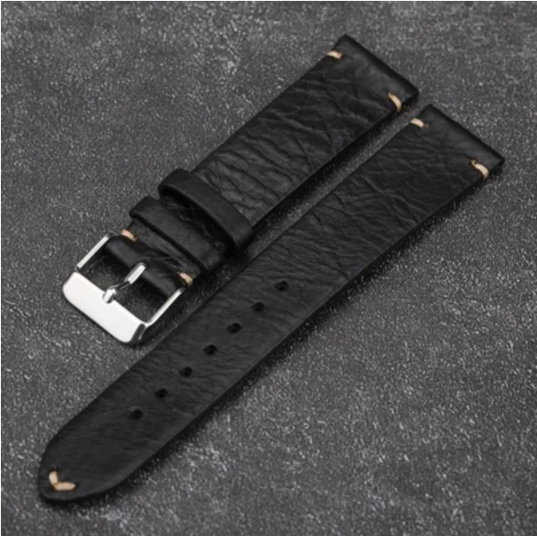 Cow Leather Watchband 18mm 19mm 20mm 21mm 22mm Vintage Leather Men Women Replacement Thin Bracelet Strap Band Watch Accessories