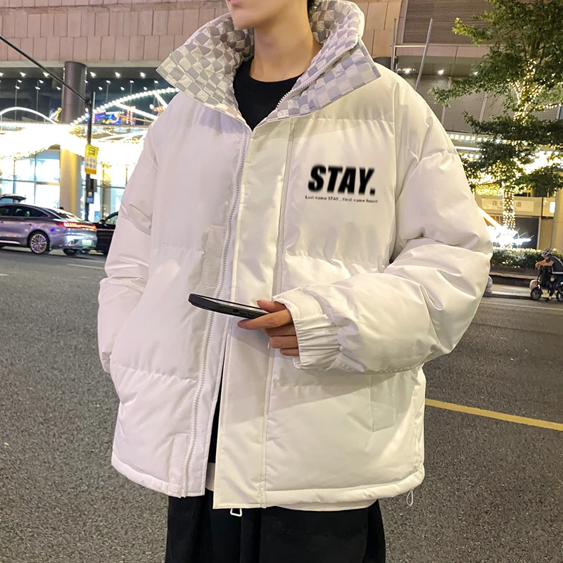 

Thiened Warmth Cotton Jaet for Men Winter 2024 New Sle Hooded down Cotton Coat Youth Loose Fit Durable Zipper Closure C...