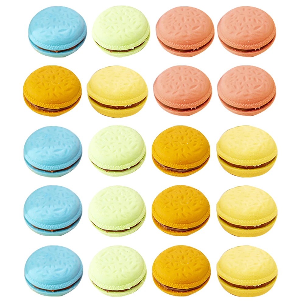 

4 Boxes Macaron Eraser Students School Supplies French Erasers Classroom Color for Kids Macarons Novelty Cartoon