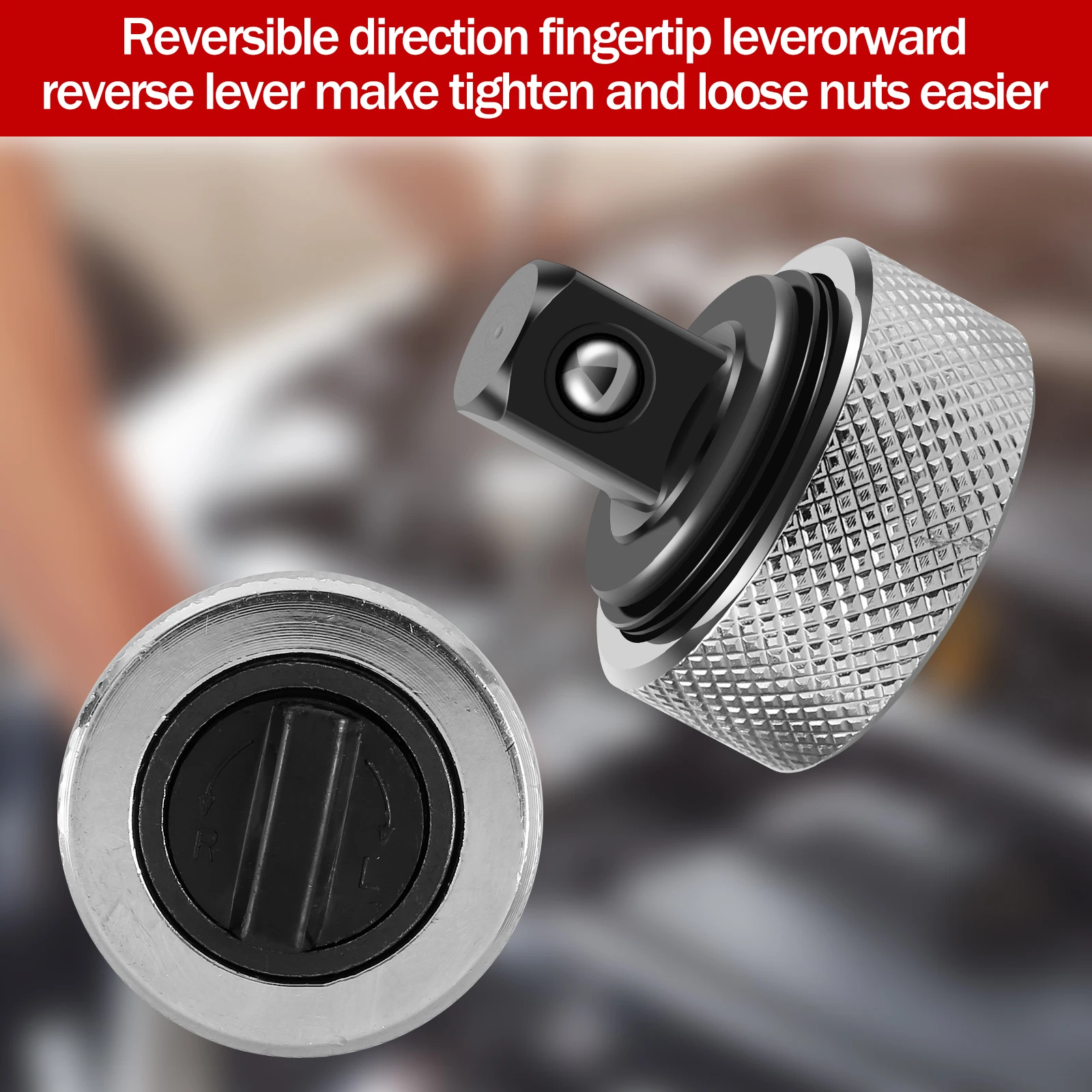 3Pc Mini Ratchet Socket Wrench Set Carbon Steel Ratchet Socket Finger Reversible Thumb Wheel Socket Wrench 1/2 3/8 1/4inch Drive