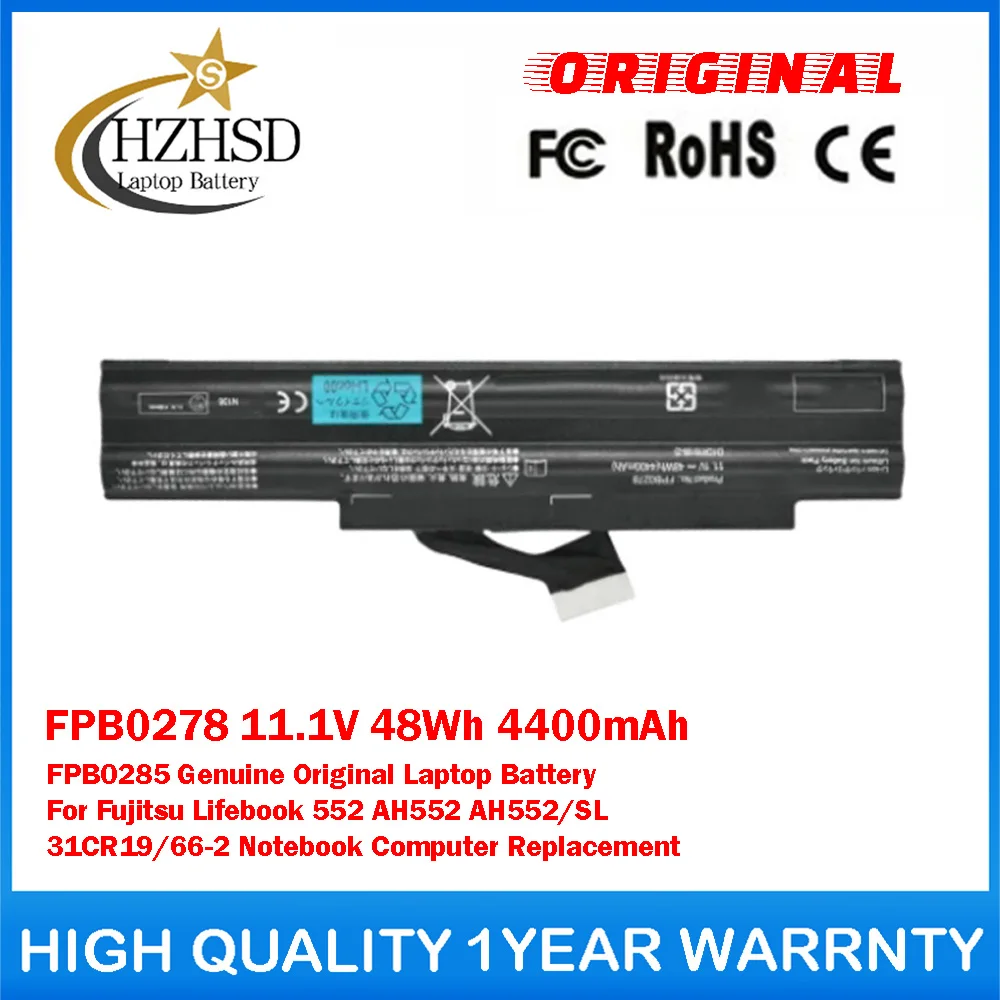 FPB0278 11.1V 48Wh 4400mAh FPB0285 Genuine Original Laptop Battery For Fujitsu Lifebook 552 AH552 AH552/SL 31CR19/66-2 Notebook
