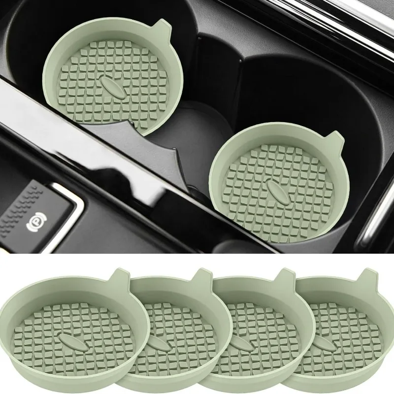 2Pieces Silicone Car Circular Coasters - Waterproof, Non-Slip Cup Holders with Splash Guard - Multi-Color Interior Accessories