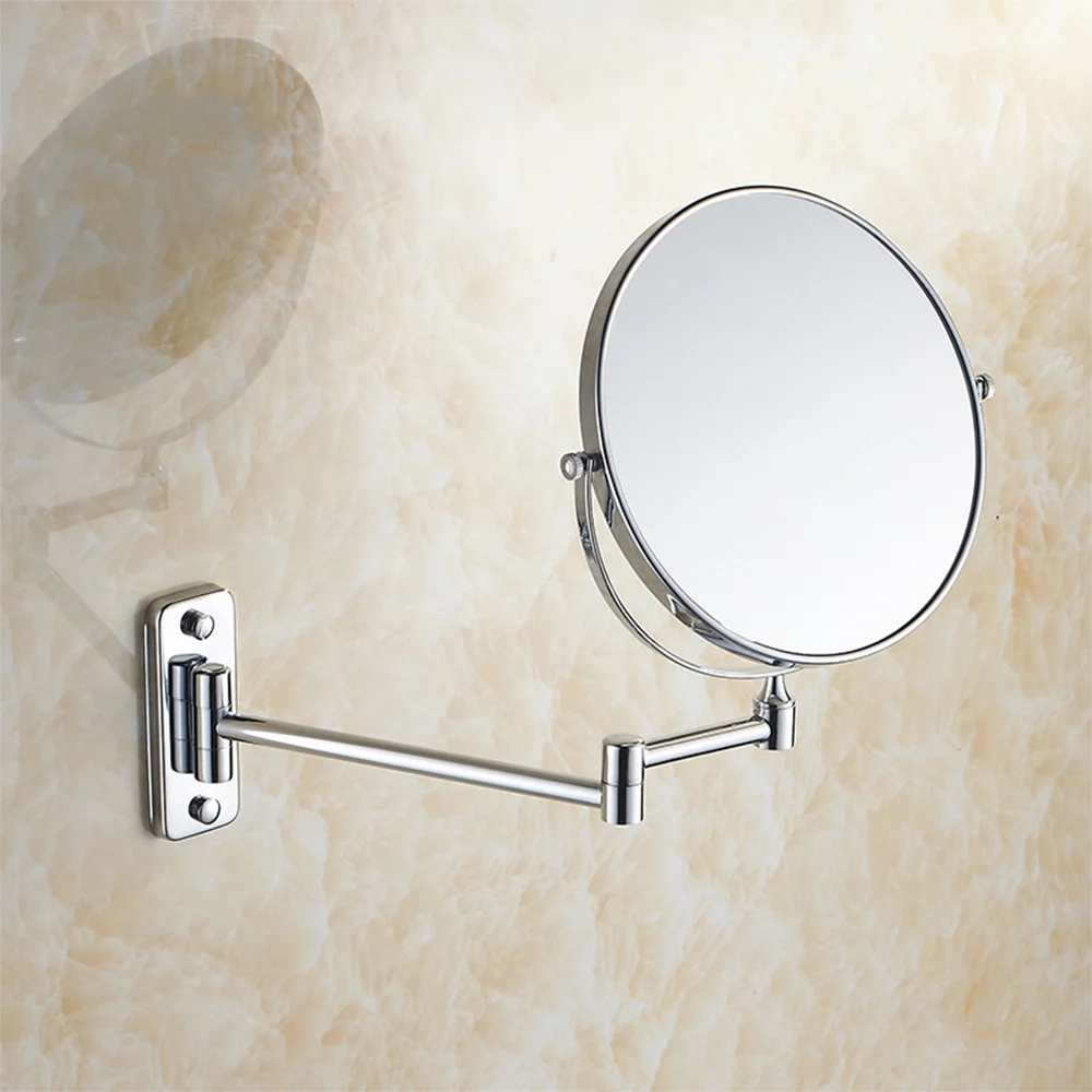 Stenoc Silver Foldable Wall Mounted Makeup Mirror Toilet Bathroom Accessories Telescopic Wall Mounted Beauty Mirror Home Decor