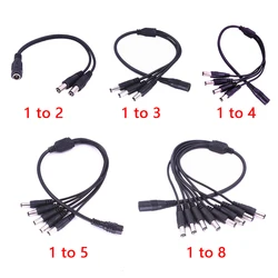 DC 1 to 2/3/4/5/8 Power Split Splitter Cable 2.1*5.5mm for CCTV Camera Security DVR Accessories LED Light Strip