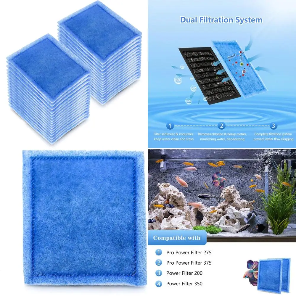 Aquarium Filter Cartridge 32 Pack Rite-Size C Filter Replacement Cartridges Compatible with PRO Power Filters 275/375 /Power Fil