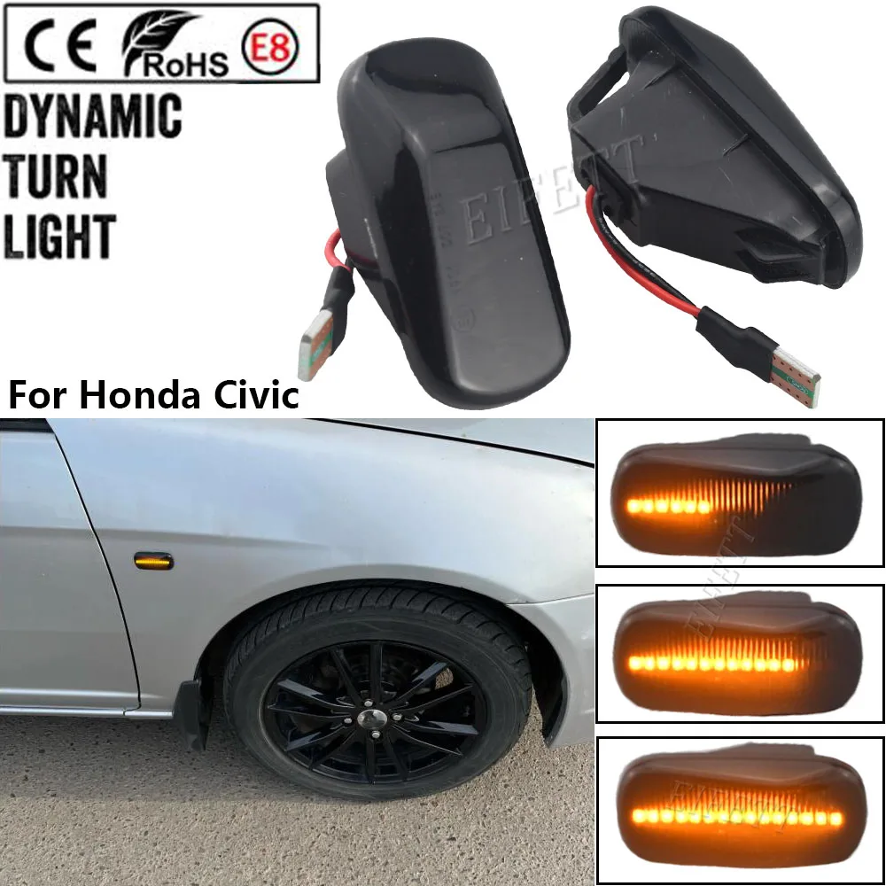Su geçirmez 2 Adet Dinamik Yan Işaretleyici Dönüş sinyal ışığı Lambası Honda CRV Accord Civic Jazz Fit Akışı Integra DC5 Şehir Odyssey