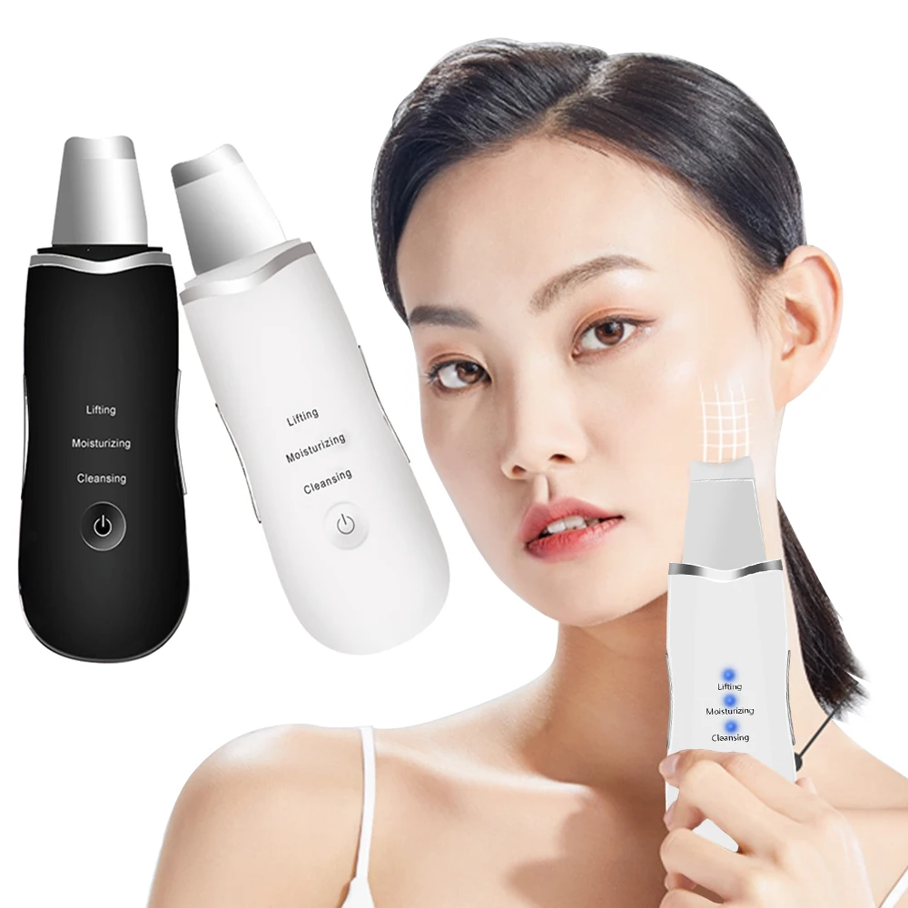 Elektryczny ultradźwiękowy czyścik do porów twarzy, wibracyjny skrobak do skóry twarzy, usuwacz zaskórników, lifting twarzy, głębokie oczyszczanie, szpatułka do twarzy.