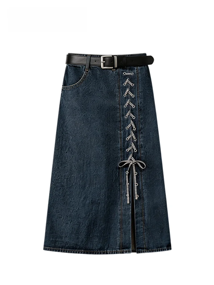 

High Waist Denim Skirt for Women Casual Summer New Style plus Size Conceal Meat Anti-aging Skirt Car Club Large Size