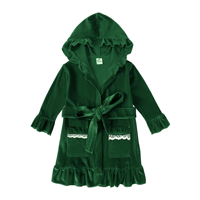 

Christmas Baby Boys Girls Bathrobe Hooded Kids Sleepwear Robes Autumn Winter Warm Children's Pajama Long Sleeve Kids Robes