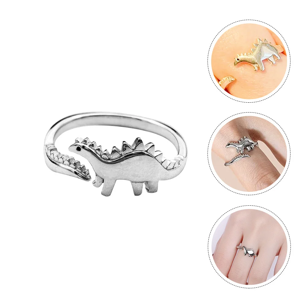 

1pc Ring Fashion Dinosaur Design Jewelry For Women Opening Finger Ring Dinosaur Modeling Accessory Hand Jewelry