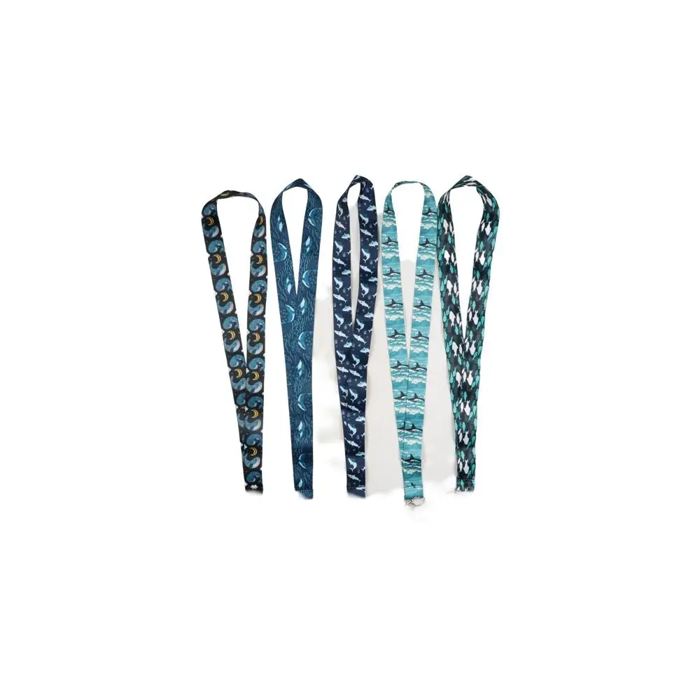 

Ремешок-держатель для бейджа и телефона из ленты, с изображением морских животных, ланъярд для телефона с китом и акулой, шнурок для телефона