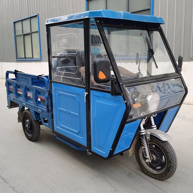 Electric tricycle canopy, fully enclosed canopy, iron sunshade, front cab