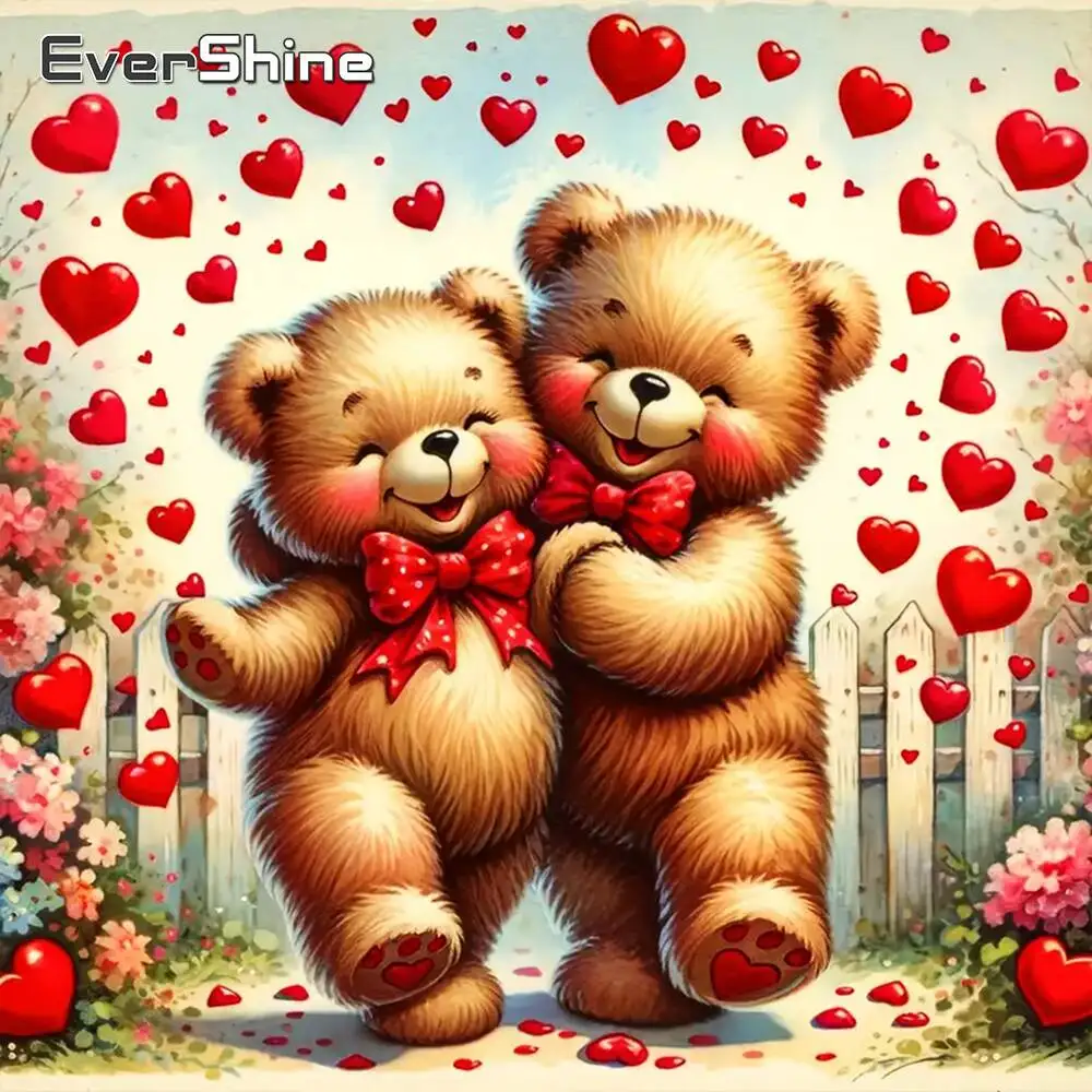 Evershine Diamant Stickerei Bär Tier Bild Von Strass Liebe Herz Malerei Neue Kollektion Mosaik Handwerk