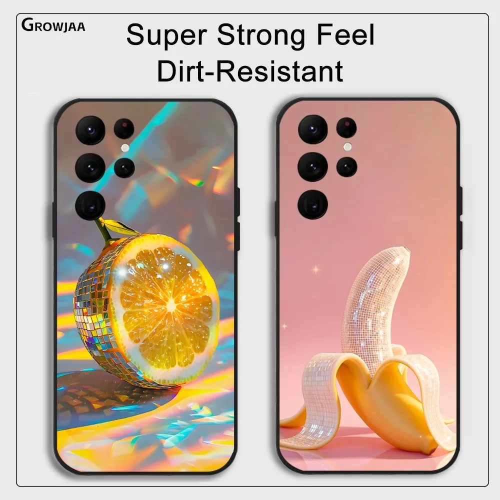 

Disco Fruit Lemon Banana Phone Case For Samsung Galaxy S24 Ultra S22 S23 Ultra S21 S20 5G Protective Silicone TPU Funda