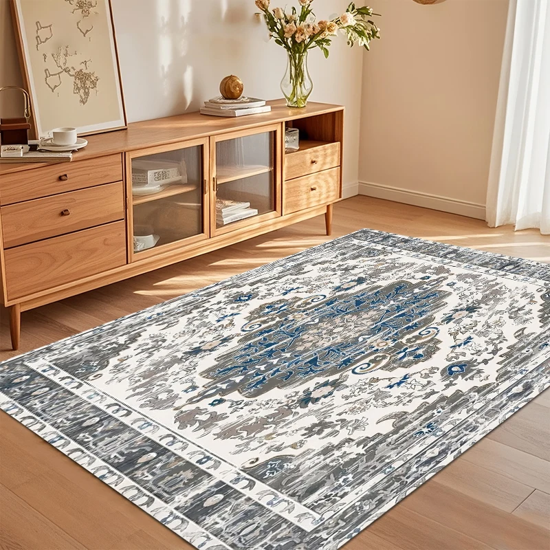 

Hot Sale Vintage Distressed Oriental Area Rug Non Slip Soft Floor Carpet for Living Room Bedroom Entryway Decor