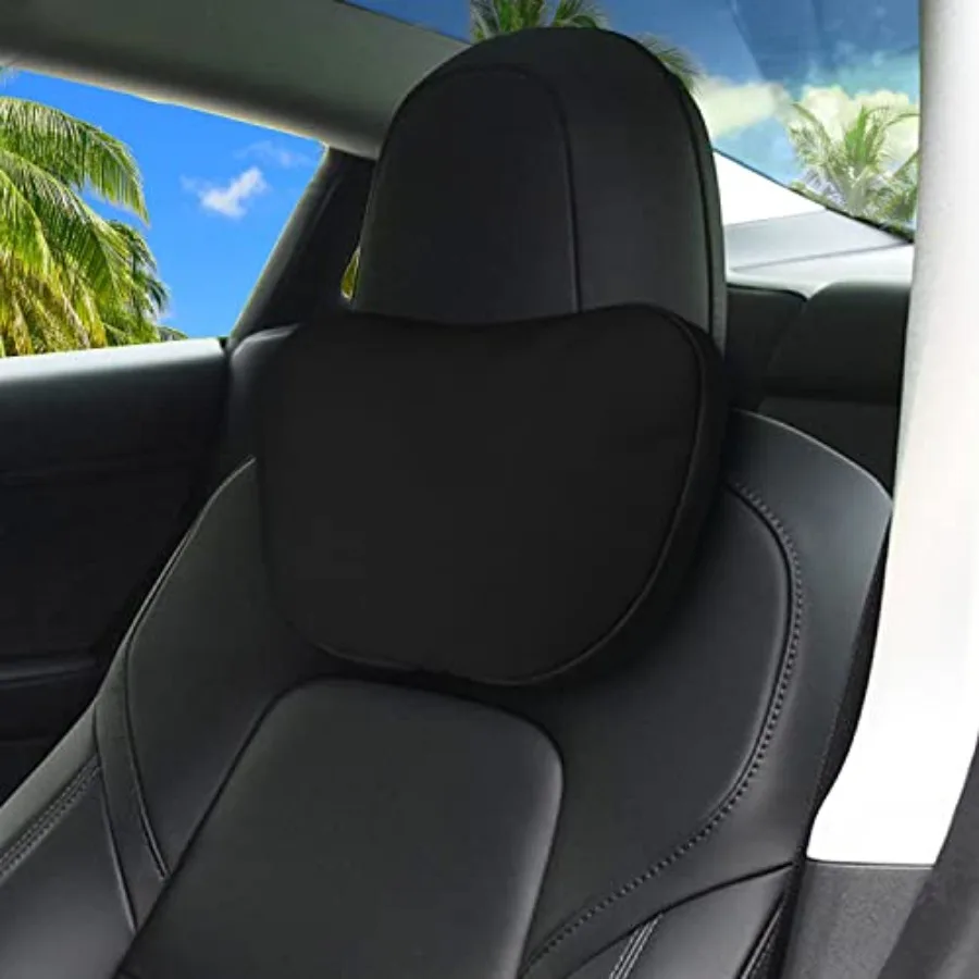 

1 Pack Car Headrest Neck Pillow Fits Model 3 Model Y Model S Model X Accories, Car Seat Pillow Head Neck Rest Cushion Black