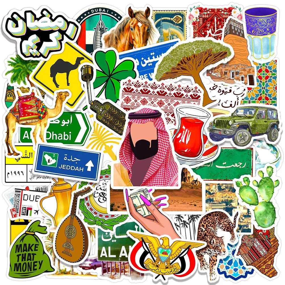 ​Saudi Arabian Desert Sticker Pack (50 Designs) | Waterproof Art for Global Crafters​ RecordingYourLife Store