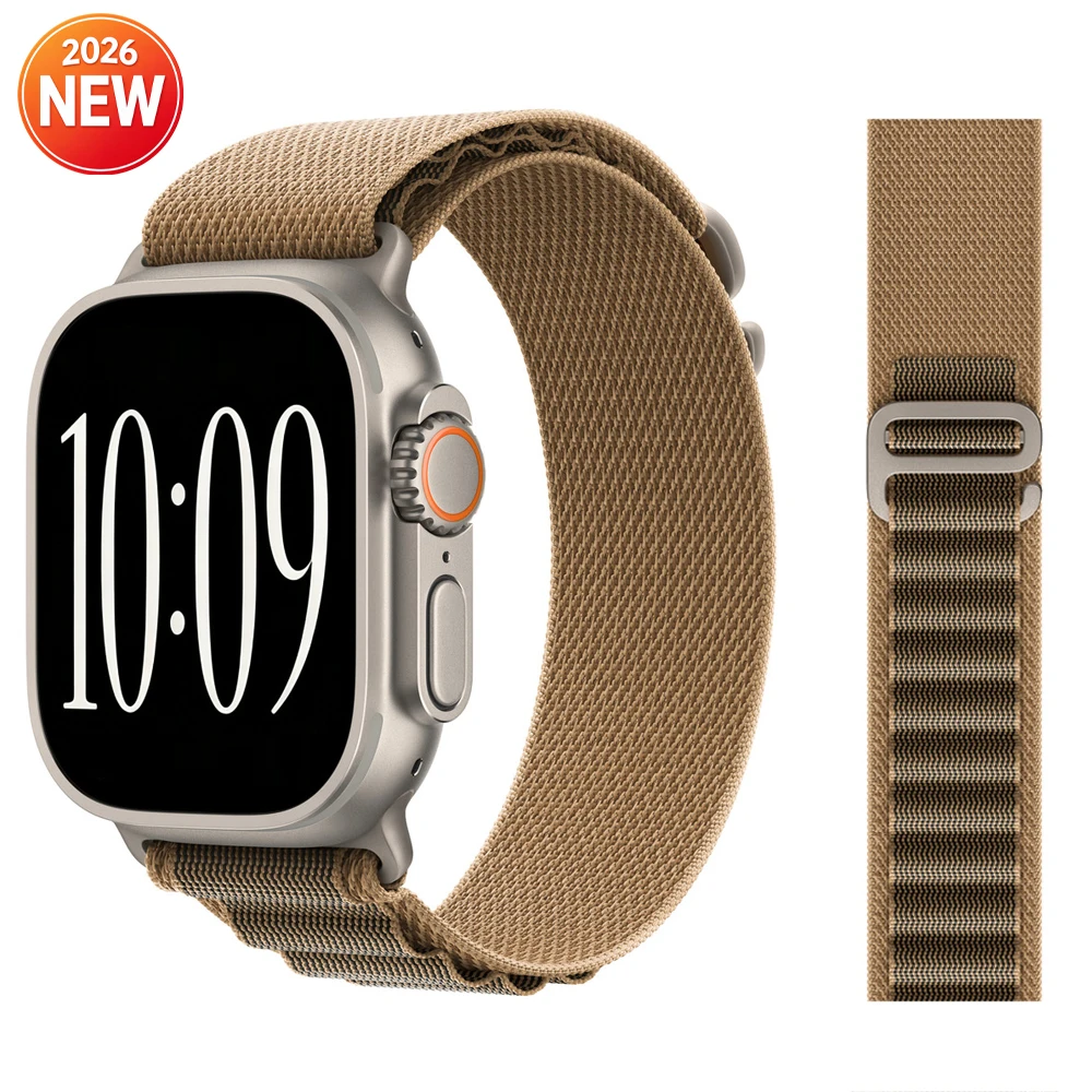 Alpine Loop-band voor Apple Watch Ultra 4 3 2, 49 mm, 45 mm, 44 mm, 40 mm, 41 mm, 46 mm, 42 mm, iWatch Series 12, 11, 10, SE, 9, 8, 7, 6.