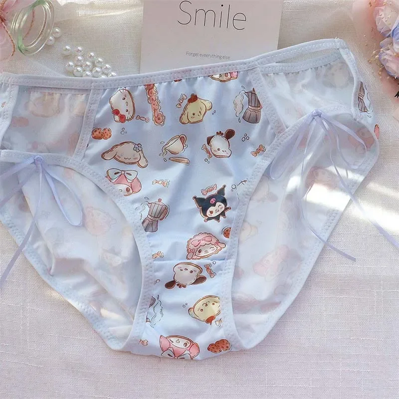 Miniso Sanrio Hello Kitty Kuromi Pochacco Kawaii Lolita Panties Comfortable Quick Drying Panties Women's Lingerie Birthday Gift