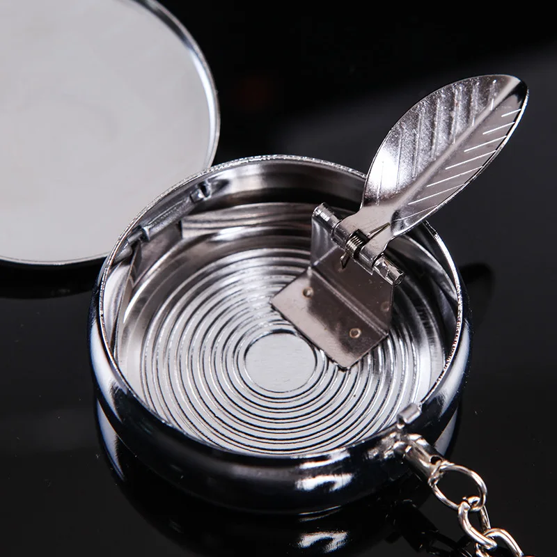 Pocket Ashtray Mini Ash Box Case Ash Tray with Key Chain Portable Tobacco Box Case Cigarette Ash Box Ashtray Keychain Decor Tray