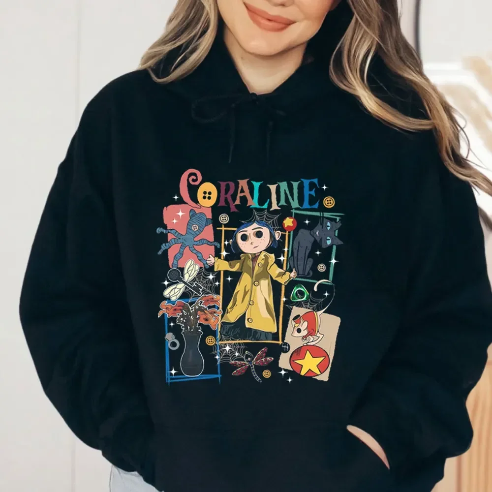 Be Wise Be Brave Be Tricky Halloween Hoodie Spooky Movie Halloween Coralin Tops Coralin Doll Sweater Coraline Movie Y2k Clothes