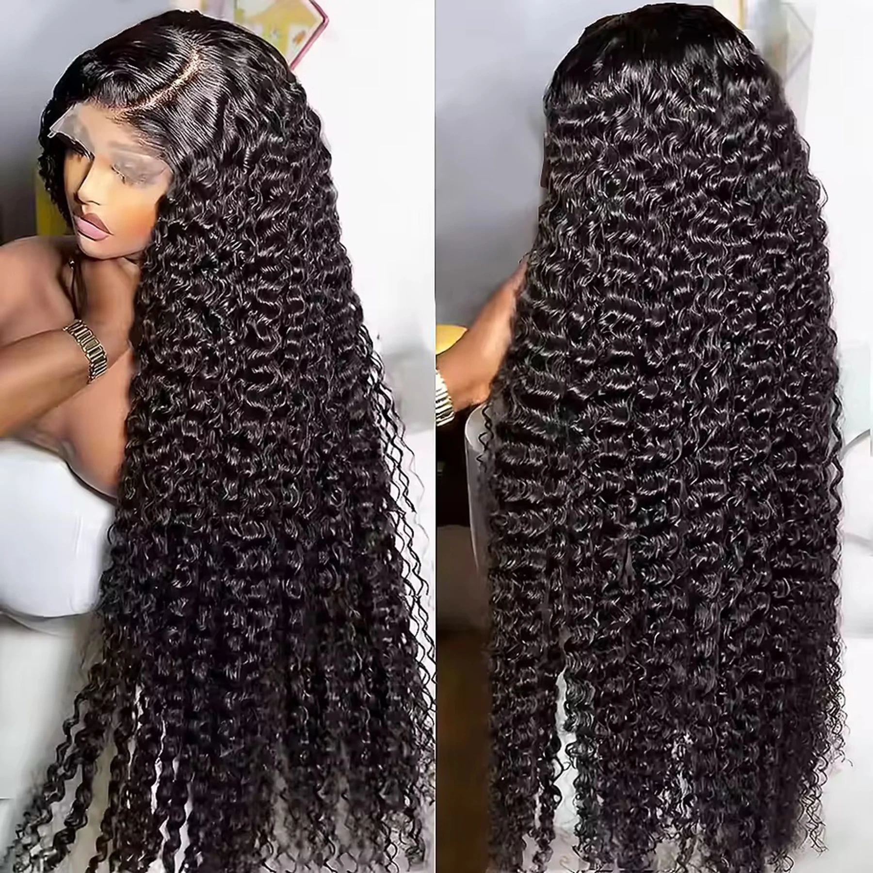 

Синтетический парик-хвост 13X4X1 с кружевной передней частью, цвета 99J Красный Бордовый, 613 Медовый Блонд, Имбирный, с глубокими кудрями, предварительно прорезанный, для косплея, на каждый день, для вечеринок