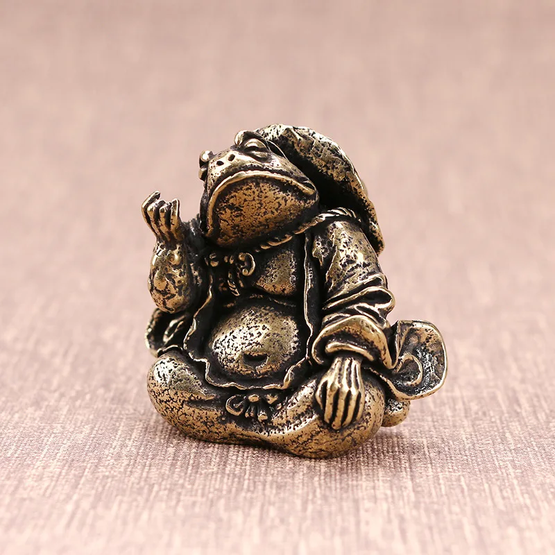 

Toad Master Brass Ornament Tea Pet Chinese Classical Desktop Antique Copperware Collectible Cultural Play Copper Craft