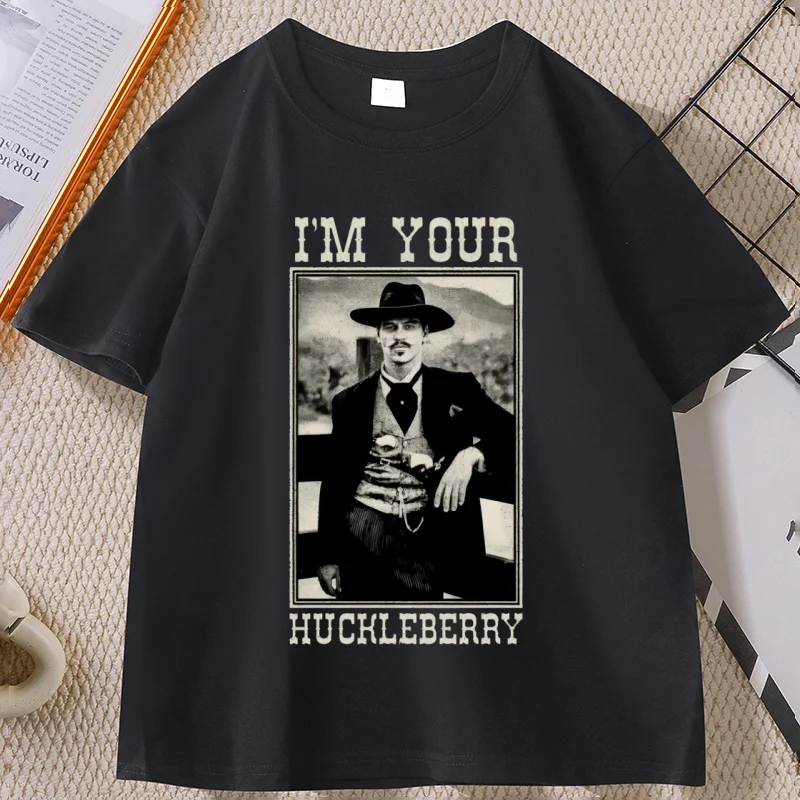 

I'm Your Huckleberry T-shirt for Man Cotton Short Sleeve Vintage T Shirt Casual Round Neck Comfortable Basic Tshirt Men Clothes