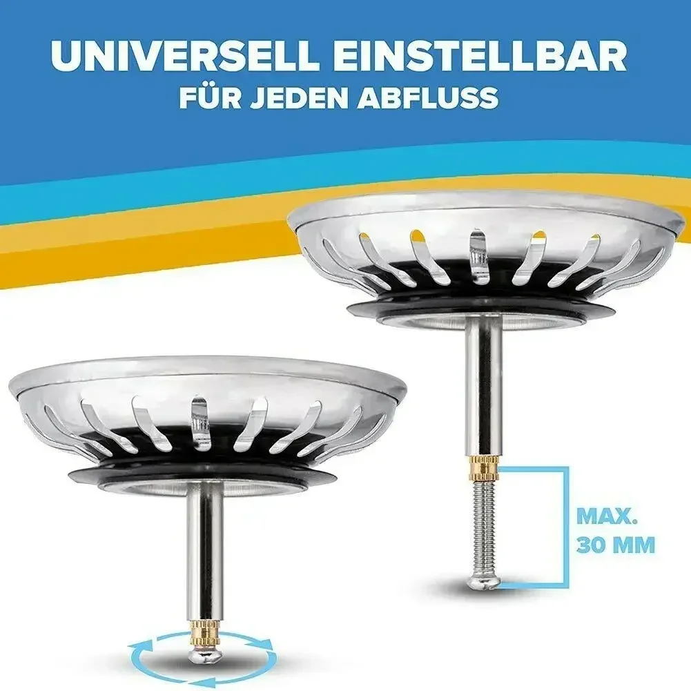 1PCS Kitchen Sink Drain Waste Plug Stainless Steel Kitchen Sink Strainer Waste Plug Basin Drain Filter For Kitchen Tools