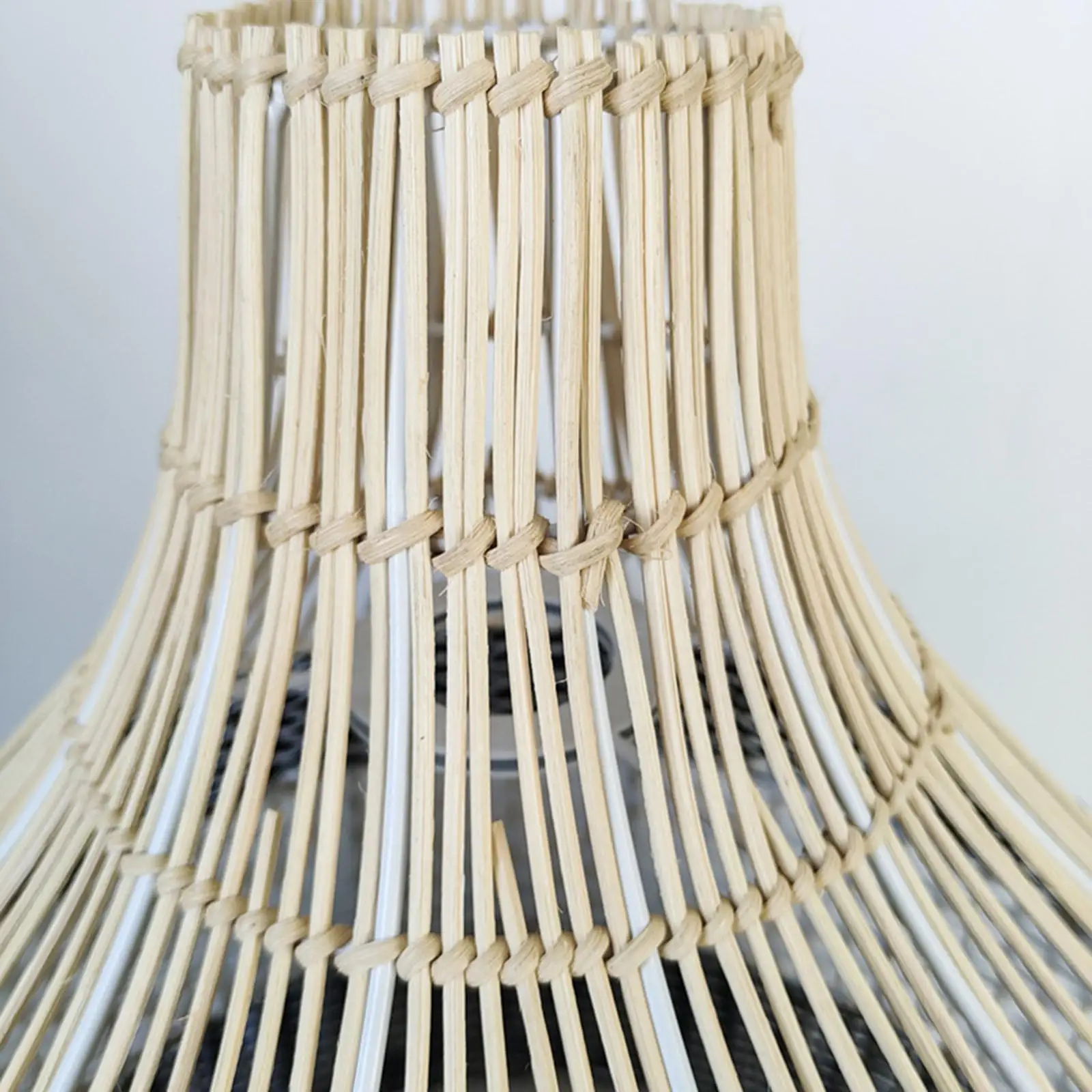 Handwoven Rattan Lampshade Handcrafts Durable for Bedroom Tea Room Farmhouse
