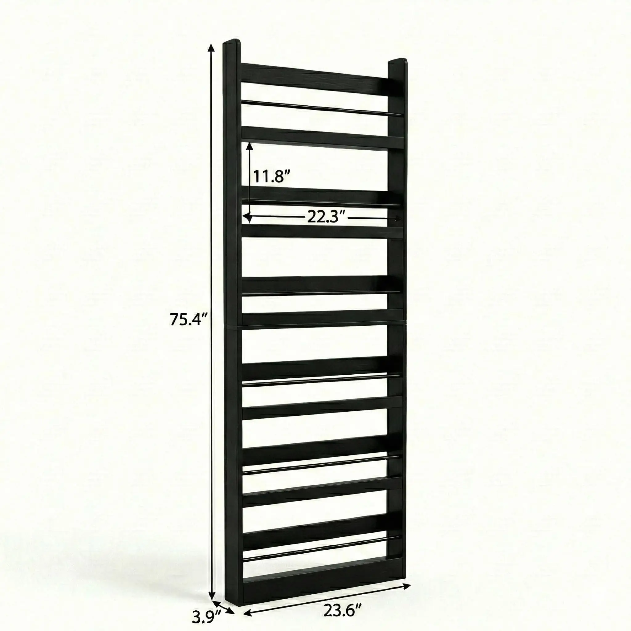 6-Tier Wall Mounted Bookshelf, 75.4