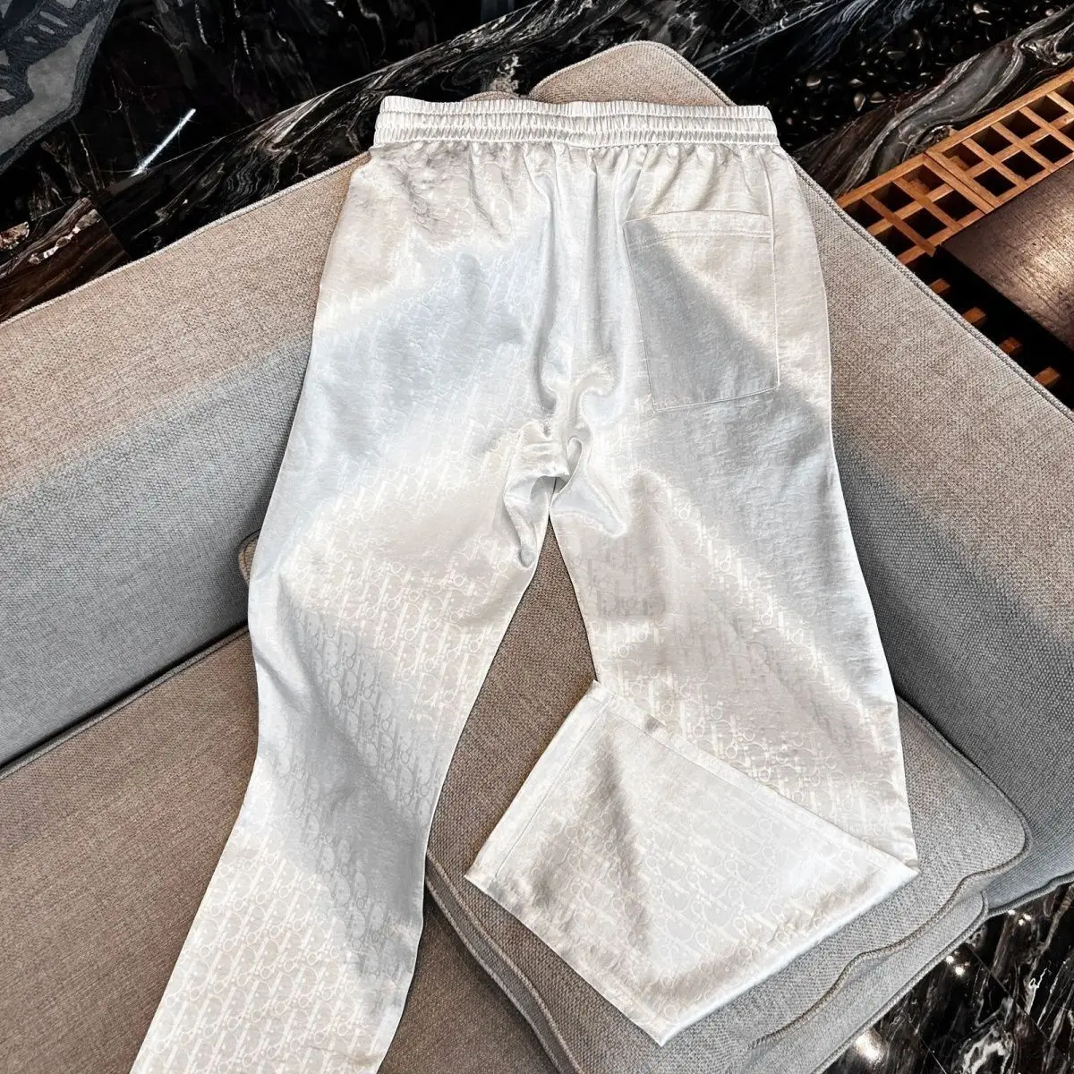 Summer Glossy Shiny Straight Pants Casual Sports Plus Size Black Trousers