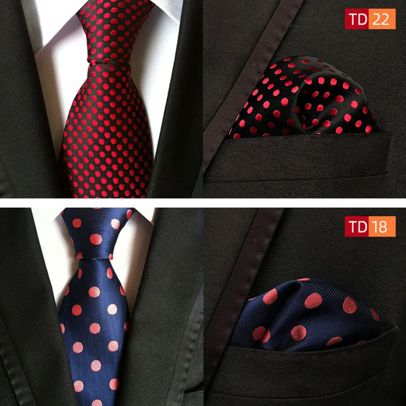 Pocket Square Scarf Neck Tie Set Mens Ties Business Commercial Necktie Wedding Party Shirt Suit Decoration Accessories Man Gift