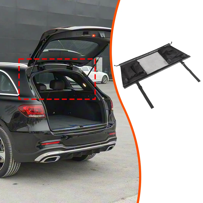 For Mercedes-Benz GLC 2016-2022 Car trunk isolation net storage bag Car modification accessories Oxford cloth black 1 piece set