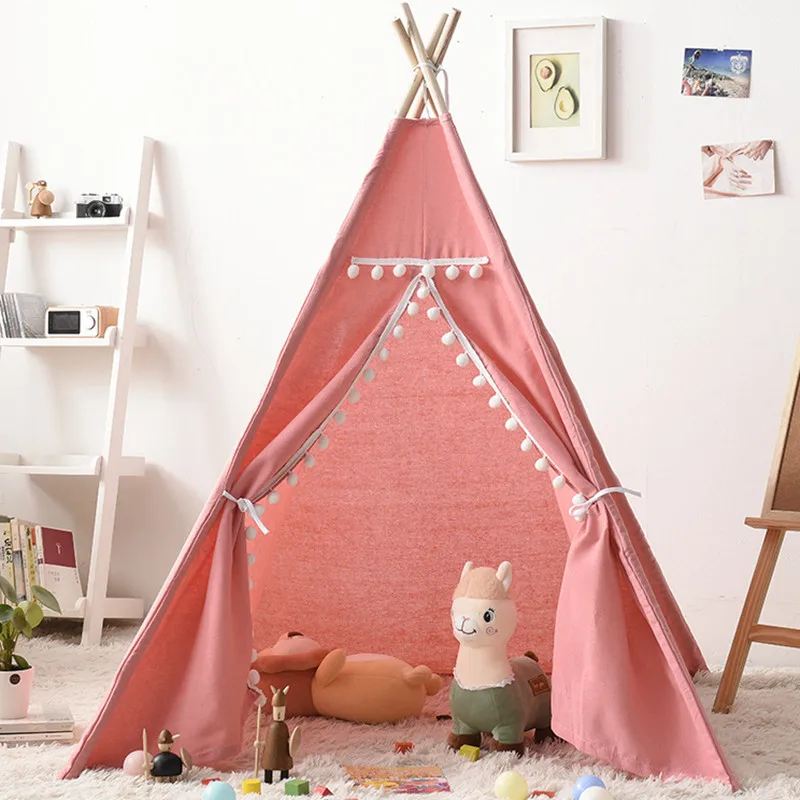 Tente pour enfants, maison de jeu 1.35m /1.6m, télescope Portable pour enfants, tente de château de princesse d'intérieur, cadeau pour filles