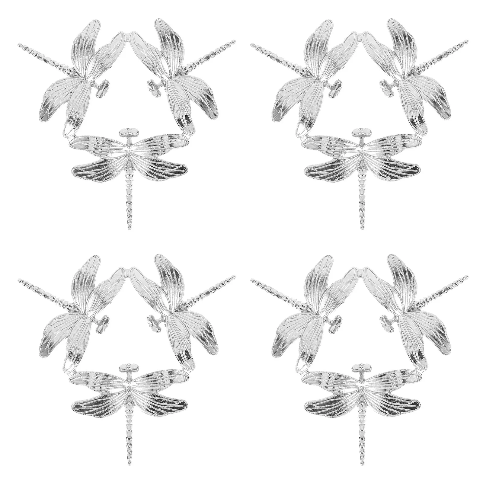 4 Pcs Crystal Base Stand Display with Dragonfly Ball Holder Stands for Collectibles Shelf