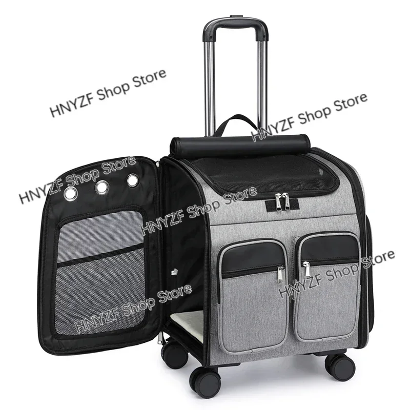 Pet Trolley Cats Carriers Backpack Transporter Handbags Animal Rabbit Stroller Trasportin