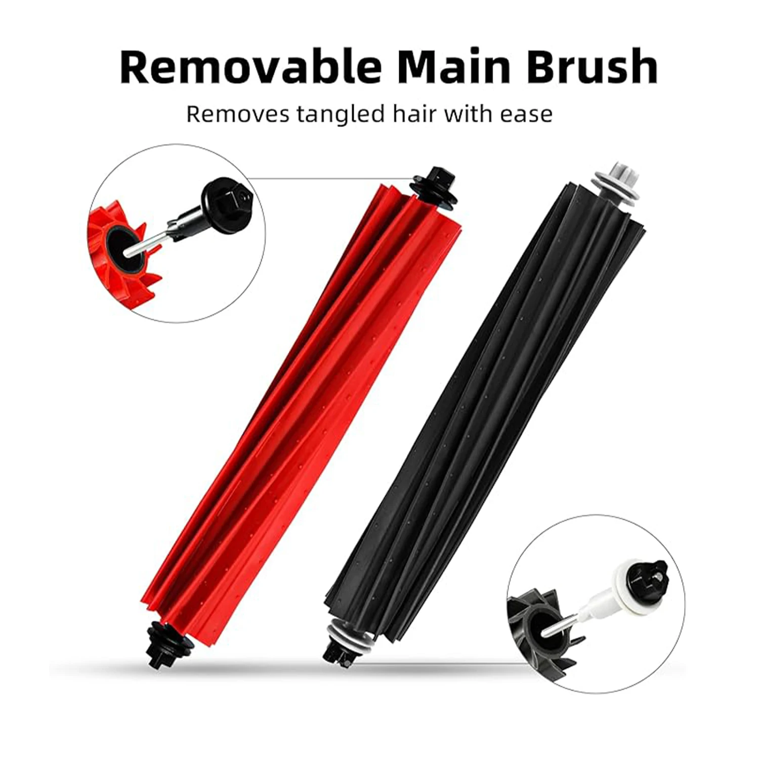 Dual Main Brush For Roborock S8 Pro Ultra S8 S8+ Q8 Max Q8 Max+ Q5 Pro Q5 Pro+ Replacement Parts Accessories Roller Brushes