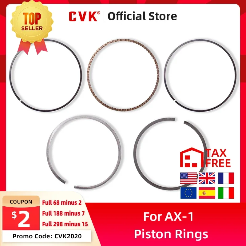 CVK Motorcycle Engine Cylinder Part Piston Rings For Honda AX-1 AX 1 250 NX250 NX 250 XL250 XL 250 Accessories