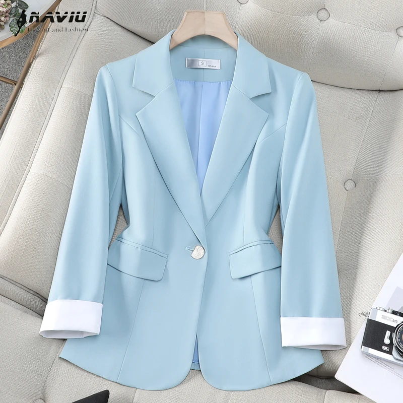 

Women Blazer 2025 Formal Slim Blazers Lady Office Work Suit Pockets Jackets Coat Female Korea Casual Short Blazer Femme