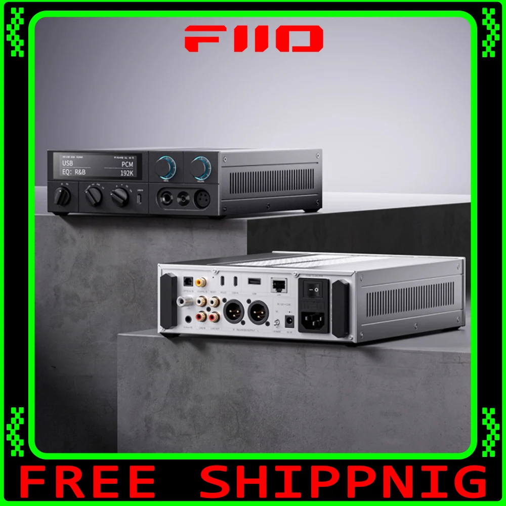 FiiO K15 سطح المكتب HiFi DAC مضخم ضوت سماعات الأذن AK4493S * 2، XMOS XU316 PCM768k هرتز DSD512 2 USB/بصري/محوري/RCA مدخلات Wifi BT