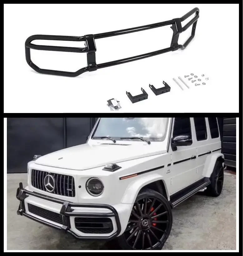 Front Lip Bumper Grille Protector Guard Skid Plate Bull Bar Cover For Mercedes-Benz W464 G63 2018 2019 2020 2021 2022 2023