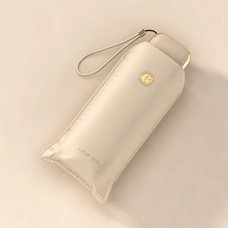 Luxury Flat Pocket Umbrella Women Colorful Portable Mini Sun Umbrella UV Protection UPF50+ Parasol Umbrella Windproof 6K