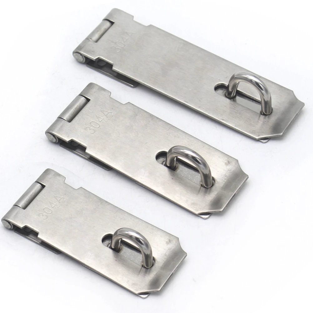 

2pcs 3 Inches Stainless Steel Hasp Lock Durable Door Clasp Padlock Holder Heavy Duty Security Closure For Gates Garage Doors