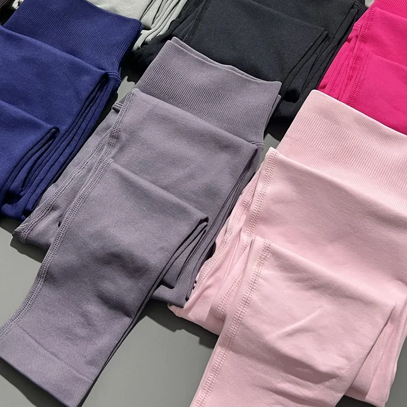 HISTELLO Impact Leggings für Damen, nahtlose Yoga-Kleidung, gerippte, formgebende Po-Lifting-Gym-Hose, Pilates-Workout-Sport-Leggings – Detail 13